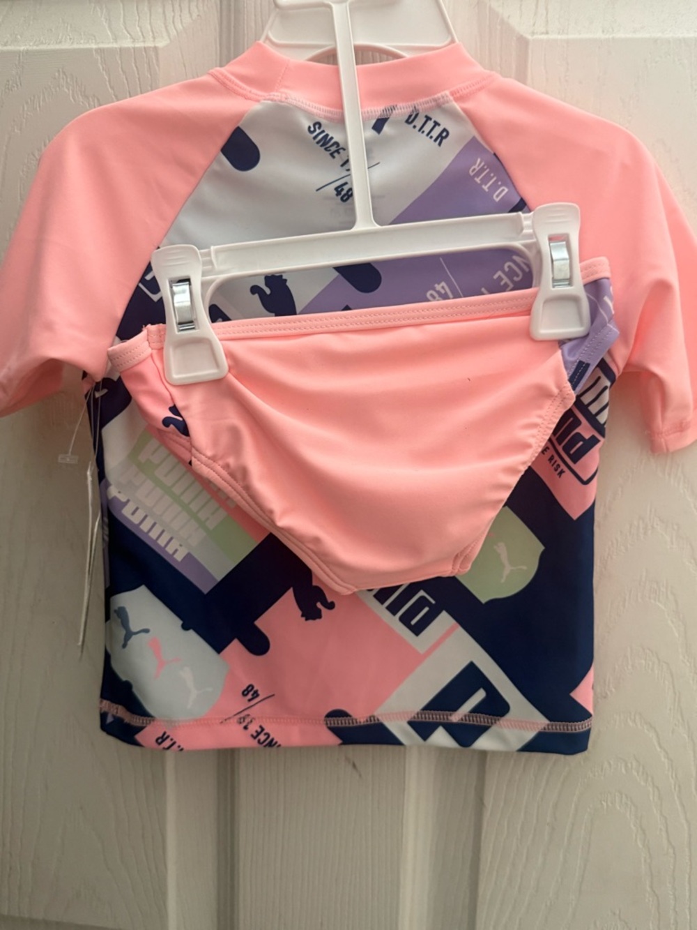 Puma Pink Multicolor Graphic Rash Guard Top - Picture 2 of 5